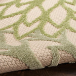 Nourison Aloha Indoor/Outdoor Ivory Green 2' x 6' Area Rug, Easy Cleaning, Non-Shedding, Bed Room, Living Room, Dining Room, Backyard, Patio, Deck (2x6)