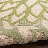 Nourison Aloha Indoor/Outdoor Ivory Green 2' x 6' Area Rug, Easy Cleaning, Non-Shedding, Bed Room, Living Room, Dining Room, Backyard, Patio, Deck (2x6)