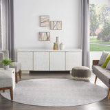 Nourison Whimsicle Moroccan Grey 5' x Round Area Rug, Easy Cleaning, Non Shedding, Bed Room, Living Room, Dining Room, Kitchen (5 Round)