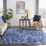 Nourison Whimsicle Floral Navy 7' x 10' Area Rug, Easy Cleaning, Non Shedding, Bed Room, Living Room, Dining Room, Kitchen (7x10)