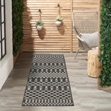 Nourison Positano Black 2' x 6' Area Rug Easy Clean, Non Shedding, Bed Room, Living Room, Dining Room, Kitchen (6' Runner)