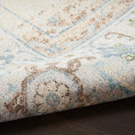 Nourison Astra Machine Washable Ivory Blue 5'3" x 7' Area Rug, Easy Clean, Non Shedding, Bed Room, Living Room, Dining Room, Kitchen (5' x 7')