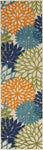 Nourison Aloha Indoor/Outdoor Multicolor 2'3'' x 8' Area--Rug, Tropical, Botanical, Easy--Cleaning, Non Shedding, Bed Room, Living Room, Dining Room, Deck, Backyard, Patio (2x8)