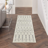 Nourison Passion Transitional Ivory/Grey 2'2" x 7'6" Area Rug, Easy Clean, Non Shedding, Bed Room, Living Room, Dining Room, Kitchen (2x8)