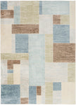 Nourison Astra Machine Washable Geometric Blue Green Multi 5'3" x 7' Area -Rug, Easy -Cleaning, Non Shedding, Bed Room, Living Room, Dining Room, Kitchen (5x7)
