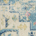Nourison Passion Ivory/Light Blue 1'10" x 6' Area Rug, Boho, Moroccan, Bed Room, Living Room, Dining Room, Kitchen, Easy Cleaning, Non Shedding, (6' Runner)