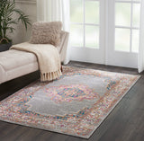 Nourison Passion Grey 3'9" x 5'9" Area Rug, Boho, Traditional, Easy Clean, Non Shedding, Bed Room, Living Room, Hallway, (4' x 6')