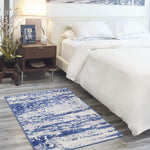 Nourison Whimsicle Artistic Ivory Navy 3' x 5' Area Rug, Easy Cleaning, Non Shedding, Bed Room, Living Room, Dining Room, Kitchen (3x5)