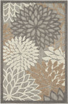 Nourison Aloha Indoor/Outdoor Area Rug 2' 8" x 4', Natural, Rectangular Tropical Botanical Easy-Cleaning Non Shedding Bed Room Living Room Dining Room Deck Backyard Patio