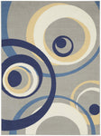 Nourison Grafix Geometric Grey 3'9" x 5'9" Area -Rug, Easy -Cleaning, Non Shedding, Bed Room, Living Room, Dining Room, Kitchen (4x6)