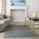Nourison Passion Abstract Blue/Multicolor 3'9" x 5'9" Area Rug, Easy Clean, Non Shedding, Bed Room, Living Room, Dining Room, Kitchen (4x6)