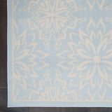 Nourison Jubilant Floral Ivory/Light Blue 4' x 6' Area-Rug, Easy-Cleaning, Non Shedding, Bed Room, Living Room, Dining Room, Kitchen (4x6)