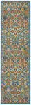Nourison Allur Traditional Turquoise Ivory 2'3" x 7'6" Area -Rug, Easy -Cleaning, Non Shedding, Bed Room, Living Room, Dining Room, Kitchen (2x8)