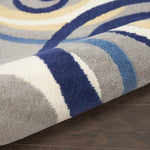 Nourison Grafix Geometric Grey 3'9" x 5'9" Area -Rug, Easy -Cleaning, Non Shedding, Bed Room, Living Room, Dining Room, Kitchen (4x6)