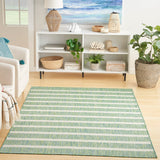 Nourison Positano Indoor/Outdoor Blue Green Ivory 5' x 7' Area Rug, Easy Cleaning, Non Shedding, Bed Room, Living Room, Dining Room, Deck, Backyard, Patio (5x7)