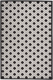 Nourison Aloha Indoor/Outdoor Black White 3 ft. 6 in. x 5 ft. 6 in. Area Rug, Outdoor, Modern, Geometric, Stain Resistant, Easy Cleaning, Patio, Backyard, Kitchen, Deck, Living Room, (4'x6')