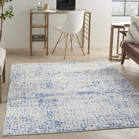 Nourison Whimsicle Abstract Grey Blue 5' x 7' Area Rug, Easy Cleaning, Non Shedding, Bed Room, Living Room, Dining Room, Kitchen (5x7)
