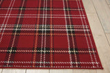Nourison Grafix Red 5'3'' x 7'3'' Area-Rug, Modern, Plaid, Bed Room, Living Room, Dining Room, Kitchen, Easy-Cleaning, Non Shedding, (5' x 7')