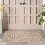 Nourison Versatile Outdoor Natural Beige 2' x 4' Area Rug, Easy Cleaning, Non Shedding, Bed Room, Living Room, Dining Room, Deck, Backyard, Patio (2x4)