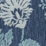 Nourison Garden Oasis Indoor/Outdoor Navy 5' x 7' Area Rug, Easy-Cleaning, Non Shedding, Bed Room, Living Room, Dining Room, Backyard, Deck, Patio (5x7)