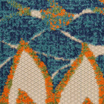 Nourison Aloha Indoor/Outdoor Blue Green 2' x 6' Area Rug, Easy Cleaning, Non Shedding, Bed Room, Living Room, Dining Room, Backyard, Deck, Patio (2x6)