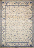Nourison Somerset Traditional Ivory/Blue 2' x 2'9" Area-Rug, Easy-Cleaning, Non Shedding, Bed Room, Living Room, Dining Room, Kitchen (2x3)