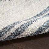 Nourison Astra Machine Washable Geometric Ivory Blue 6'7" x 9' Area -Rug, Easy -Cleaning, Non Shedding, Bed Room, Living Room, Dining Room, Kitchen (7x9)
