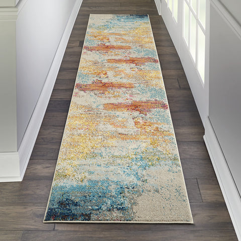 Nourison Celestial Modern Abstract Sealife 2'2" x 10' Area -Rug, Easy -Cleaning, Non Shedding, Bed Room, Living Room, Dining Room, Kitchen (2x10)