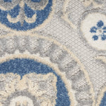 Nourison Aloha Indoor/Outdoor Blue/Grey 2'8" x 4' Area Rug, Easy Cleaning, Non Shedding, Bed Room, Living Room, Dining Room, Backyard, Deck, Patio, High-traffic Areas (2x4)