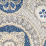 Nourison Aloha Indoor/Outdoor Blue/Grey 3'6" x 5'6" Area Rug, Easy Cleaning, Non Shedding, Bed Room, Living Room, Dining Room, Patio, Deck, Backyard (4x6)