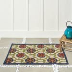 Nourison Aloha Indoor/Outdoor Blue/Multicolor 2'8" x 4' Area -Rug, Easy -Cleaning, Non Shedding, Bed Room, Living Room, Dining Room, Deck, Backyard, Patio (3x4)