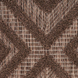 Nourison Versatile Brown 5' x 7' Indoor/Outdoor Area Rug, Easy Cleaning, Non Shedding, Living Room, Bedroom, Dining Room, Patio, Deck