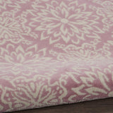 Nourison Jubilant Floral Ivory/Pink 5'3'' x Round Area-Rug, Easy-Cleaning, Non Shedding, Bed Room, Living Room, Dining Room, Kitchen (5 Round)