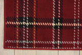 Nourison Grafix Red 5'3'' x 7'3'' Area-Rug, Modern, Plaid, Bed Room, Living Room, Dining Room, Kitchen, Easy-Cleaning, Non Shedding, (5' x 7')