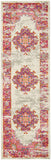 Nourison Passion Ivory/Fuchsia 1'10" x 6' Area Rug, Boho, Traditional, Easy Clean, Non Shedding, Bed Room, Living Room, Hallway, (6' Runner)