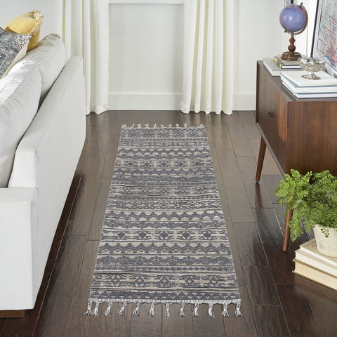 Nourison Asilah Mocha/Charcoal 2'2" x 8'2" Area -Rug, Modern, Moroccan, Easy -Cleaning, Non Shedding, Bed Room, Living Room, Dining Room, Kitchen, (8' x Runner)