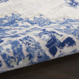Nourison Whimsicle Traditional Ivory Blue 5' x 7' Area Rug, Easy Cleaning, Non Shedding, Bed Room, Living Room, Dining Room, Kitchen (5x7)