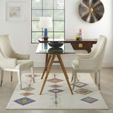 Nourison Passion Transitional Ivory/Multi 3'9" x 5'9" Area Rug, Easy Clean, Non Shedding, Bed Room, Living Room, Dining Room, Kitchen (4x6)