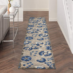 Nourison Aloha 2'3" x 12' Natural/Blue Outdoor Indoor/Outdoor Rug