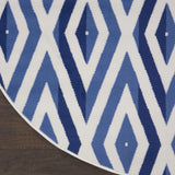 Nourison Whimsicle Diamond Ivory Blue 5' x Round Area Rug, Easy Cleaning, Non Shedding, Bed Room, Living Room, Dining Room, Kitchen (5 Round)