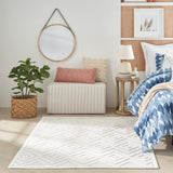 Nourison Versatile Indoor/Outdoor Ivory/White 4' x 6' Area Rug, Easy Cleaning, Non Shedding, Bed Room, Living Room, Dining Room, Deck, Backyard, Patio, High Traffic Area (4x6)