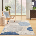 Nourison Aloha 42" x 66" Polypropylene Fabric Rug in Blue/Gray Finish