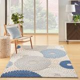 Nourison Aloha 42" x 66" Polypropylene Fabric Rug in Blue/Gray Finish
