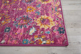 Nourison Passion Fuchsia 2'2" x 7'6" Area Rug, Boho, Moroccan, Bed Room, Living Room, Dining Room, Kitchen, Easy Cleaning, Non Shedding, (8' Runner)