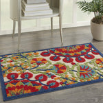 Nourison Aloha Indoor/Outdoor Red/Multi 2'8" x 4' Area Rug, Easy Cleaning, Non Shedding, Bed Room, Living Room, Dining Room, Deck, Backyard, Patio (3x4)