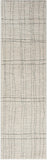 Nourison Santa Cruz Abstract Ivory Grey 2'2" x 7'6 Area Rug, Easy-Cleaning, Non Shedding, Bed Room, Living Room, Dining Room, Kitchen (2x8)