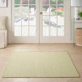 Nourison Courtyard 4' x Square Ivory Green Fabric Modern Area Rug (4' Square)