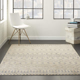 Nourison Royal Moroccan Farmhouse Beige Blue 5'3" x 7'3" Area Rug, Easy Cleaning, Non Shedding, Bed Room, Living Room, Dining Room, Kitchen (5x7)