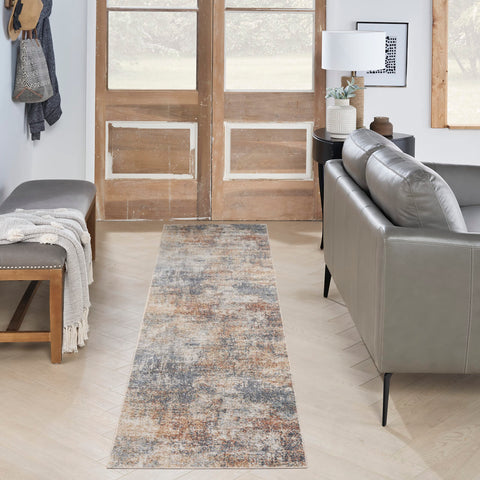 Nourison Astra Machine Washable Abstract Multicolor 2'2" x 10' Area -Rug, Easy -Cleaning, Non Shedding, Bed Room, Living Room, Dining Room, Kitchen (2x10)
