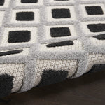 Nourison Aloha Geometric Indoor/Outdoor Black White 2' x 6' Area Rug, (6' Runner)